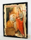Икона под старину Пресвятая Богородица Целительница с позолотой 7x10 см