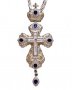 Крест латунный в позолоте с принтом и цепью 165x72