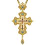 Крест наперсный латунный с украшениями и цепью 165x85
