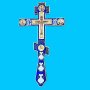 Крест напрестольный эмаль с иконами (14х26см)