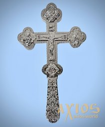 Крест водосвятный, никель 21х12 см. - фото