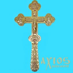 Крест водосвятный, золоченый, 21х12 см. - фото