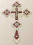 Крест напрестольный 5-5 фигурный. Никель, эмаль (красный)