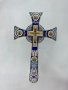 Крест напрестольный мальтийский эмаль с иконами (17х29см)
