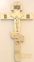 Крест напрестольный 2-5, никель с мощевиком - фото