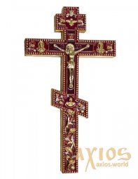Крест напрестольный №2-10, золочение, эмаль - фото