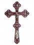 Крест напрестольный малый, №6-16, темно - розовая эмаль, никелирование