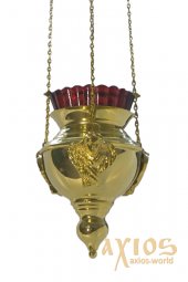 Лампада подвесная с херувимами №11 ф.100 позолоченная - фото