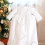 Рубашка Винтажная короткий/длинный рукав белая с белой вышивкой (302), ПД004242