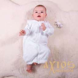 Спальник - пижама с гипюром,  белый цвет (lil_004), ПД009533 - фото