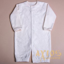 Спальник - пижама с гипюром, молочный цвет (lil_004), ПД009534 - фото