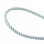 Шелковый голубой шнурок с серебряной позолоченной застежкой (2 мм), О 18695 