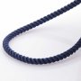 Шелковый синий шнурок с гладкой серебряной застежкой (3мм), О 18397