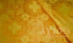 Церковная тонкая ткань с крестами и цветами (ГРЕЦИЯ) - фото