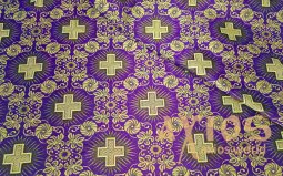 Церковная тонкая ткань с крестами и цветами (ГРЕЦИЯ) - фото