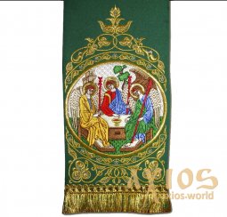 Закладка для Евангелия Троица, вышивка на габардине R6z - фото