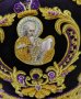 Митра "Корона" с золотой вышивкой на фиолетовом бархате, инкрустирована камнями
