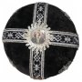 Митра «Крест», инкрустация камений и образов Божиих, чёрный бархат, вышивка серебряными нитями