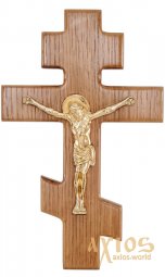 Крест настенный №1, 23х14,5 см, с золочением - фото