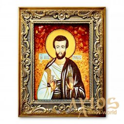 Икона Святой Апостол Трофим из янтаря - фото