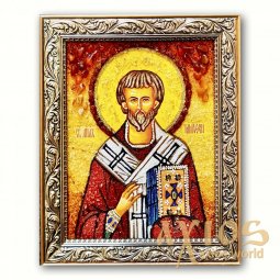 Икона Святой апостол Тимофей из янтаря - фото