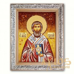 Икона Святой апостол Стахий (Станислав) из янтаря - фото