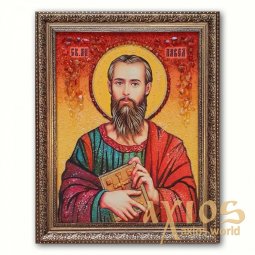Икона Святой Апостол Павел из янтаря - фото