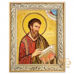 Икона Святой апостол Матфей из янтаря - фото
