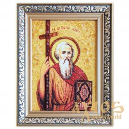 Икона Святой апостол Андрей Первозванный из янтаря - фото