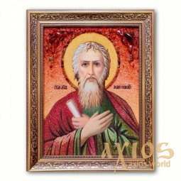 Икона Святой Андрей Первозванный из янтаря - фото