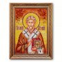Икона Святитель Тарасий Константинопольский из янтаря
