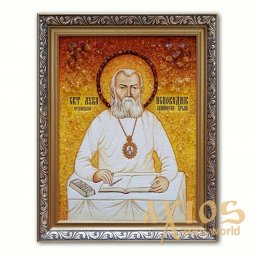 Икона Святитель Лука Исповедник из янтаря - фото