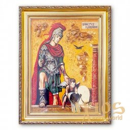 Икона Флориан Лорхский из янтаря - фото