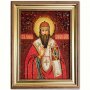 Икона Святитель Кирилл Александрийский из янтаря
