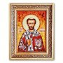 Икона Римский папа Святой Лев из янтаря