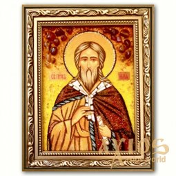 Икона Пророк Илья из янтаря - фото