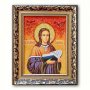 Икона Преподобный Леонтий Печерский из янтаря