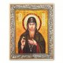 Икона Преподобный Захария Печерский из янтаря