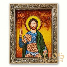 Икона Святой Виктор из янтаря - фото
