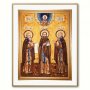 Икона Преподобные Зосима, Герман и Савватий из янтаря