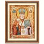 Икона Святитель Николай Чудотворец  Архиепископ Мир Ликийских из янтаря