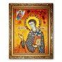 Икона Никита Новгородский из янтаря