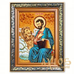 Икона Марк со Львом из янтаря - фото