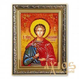 Икона Максимилиан Эфесский из янтаря - фото