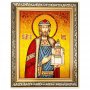 Икона Святой Благоверный князь Олег из янтаря
