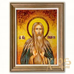 Икона Макарий Великий из янтаря - фото
