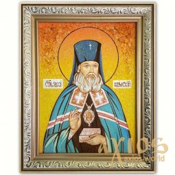 Икона Лука Крымский из янтаря - фото