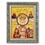 Икона Святой Архиепископ Николай из янтаря