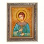 Икона Святой Артемий Веркольский из янтаря