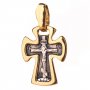 Нательный крестик «Спаси и сохрани«, серебро 925 ° с чернением, 25х19 мм, О 131813